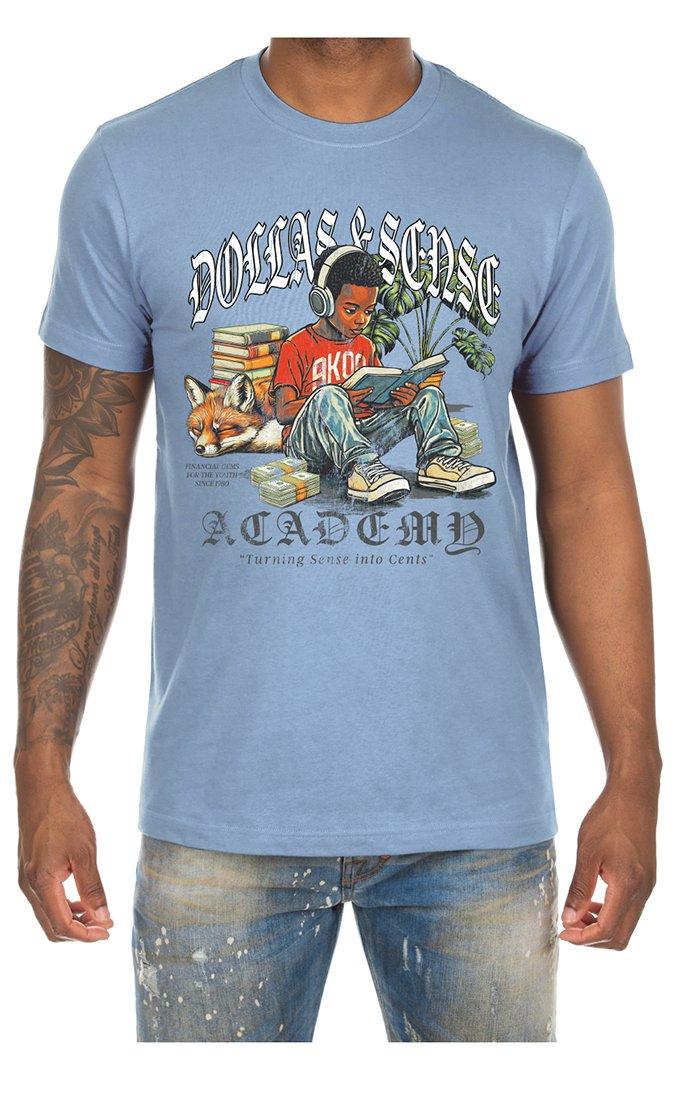 AKOO Men's Academy Short Sleeve Graphic Tee - Blue - BLUE